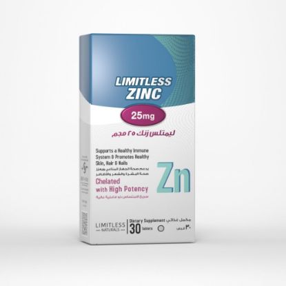 Picture of LIMITLESS ZINC 25 MG 30 TAB