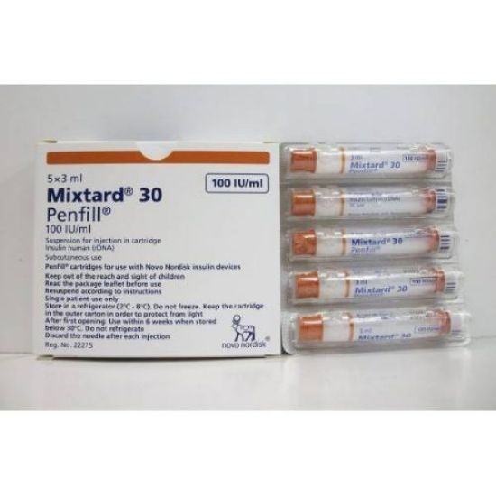 Picture of MIXTARD 30 HM 100 I.U./ML 5*3ML PENFILLS