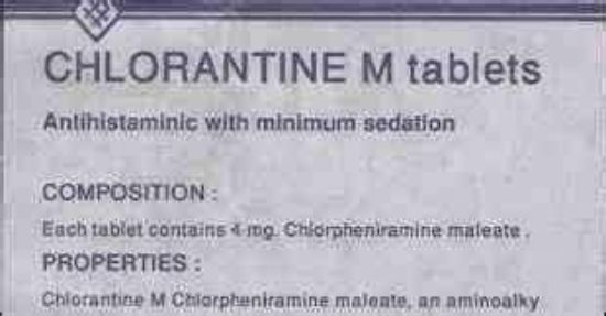 Picture of CHLORANTINE-M 4MG 20 TAB