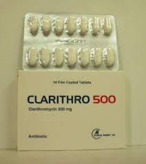 Picture of CLARITHRO 500 MG 14 F.C. TAB