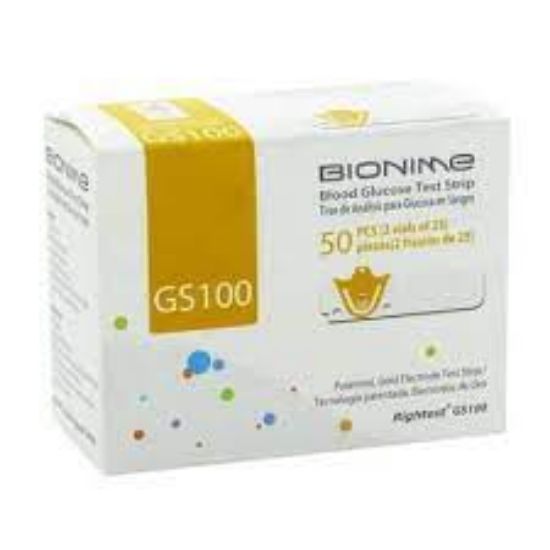 Picture of BIONIME GS100 BLOOD GLUCOSE TEST STRIP 50 PIECES