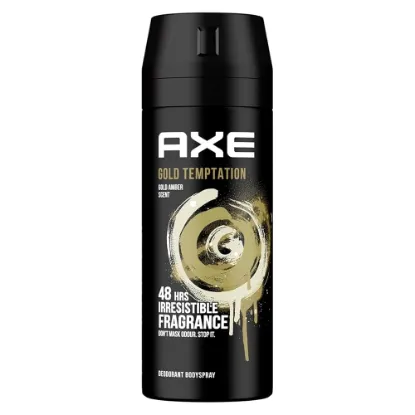 Picture of AXE BODY SPRAY FOR MEN GOLD TEMPTATION BLACK 150ML