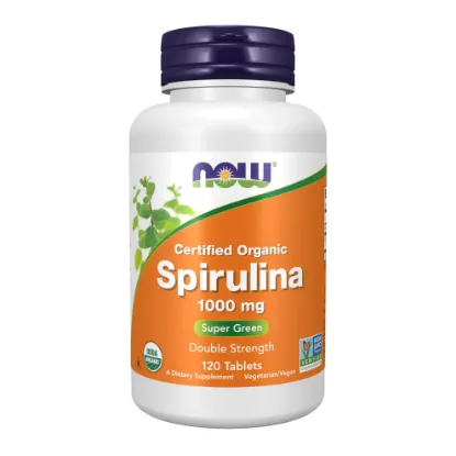 Picture of NOW ORGANIC SPIRULINA 1000MG 120 TABLETS
